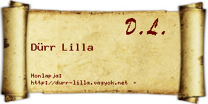 Dürr Lilla névjegykártya