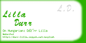 lilla durr business card